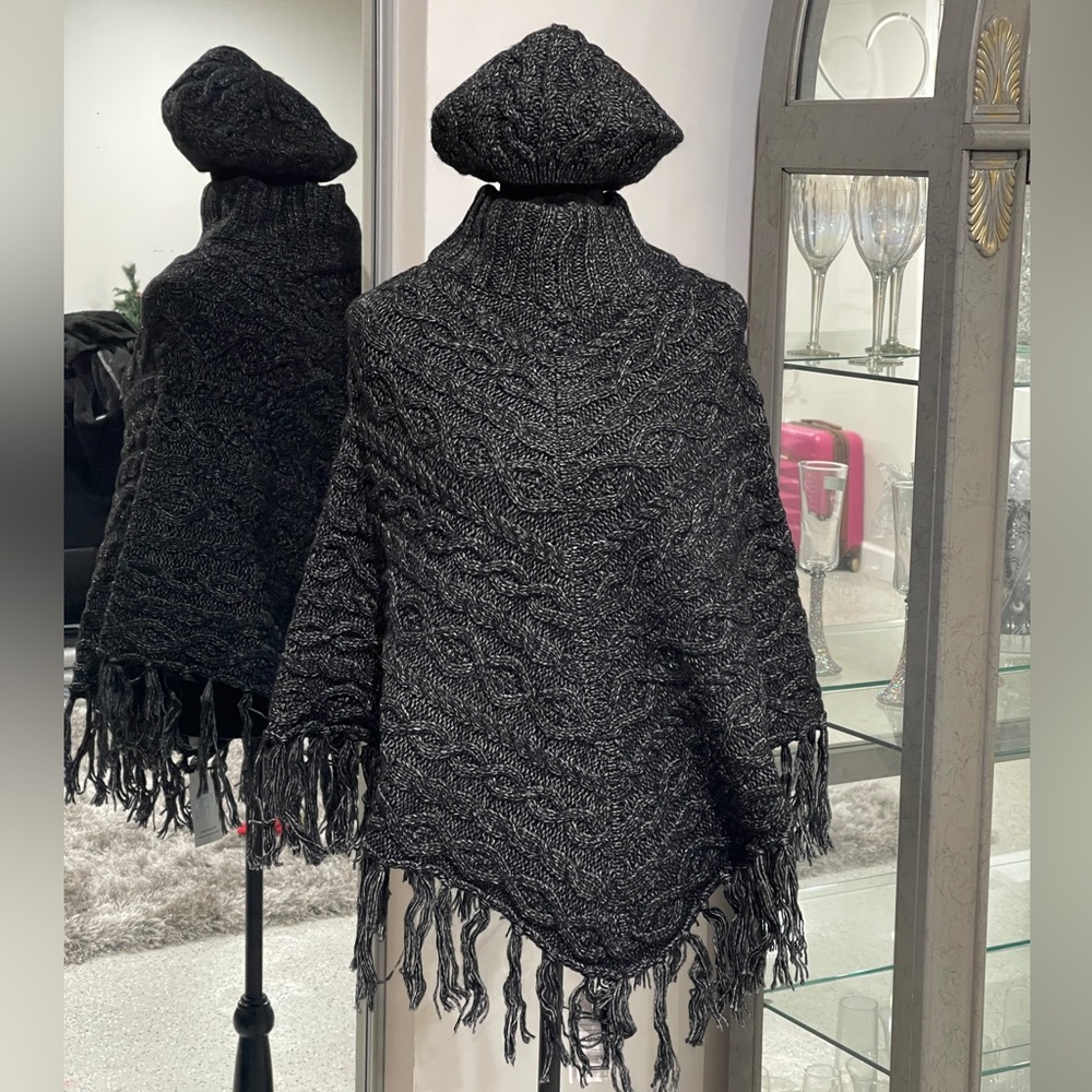 Poncho with matching beret
